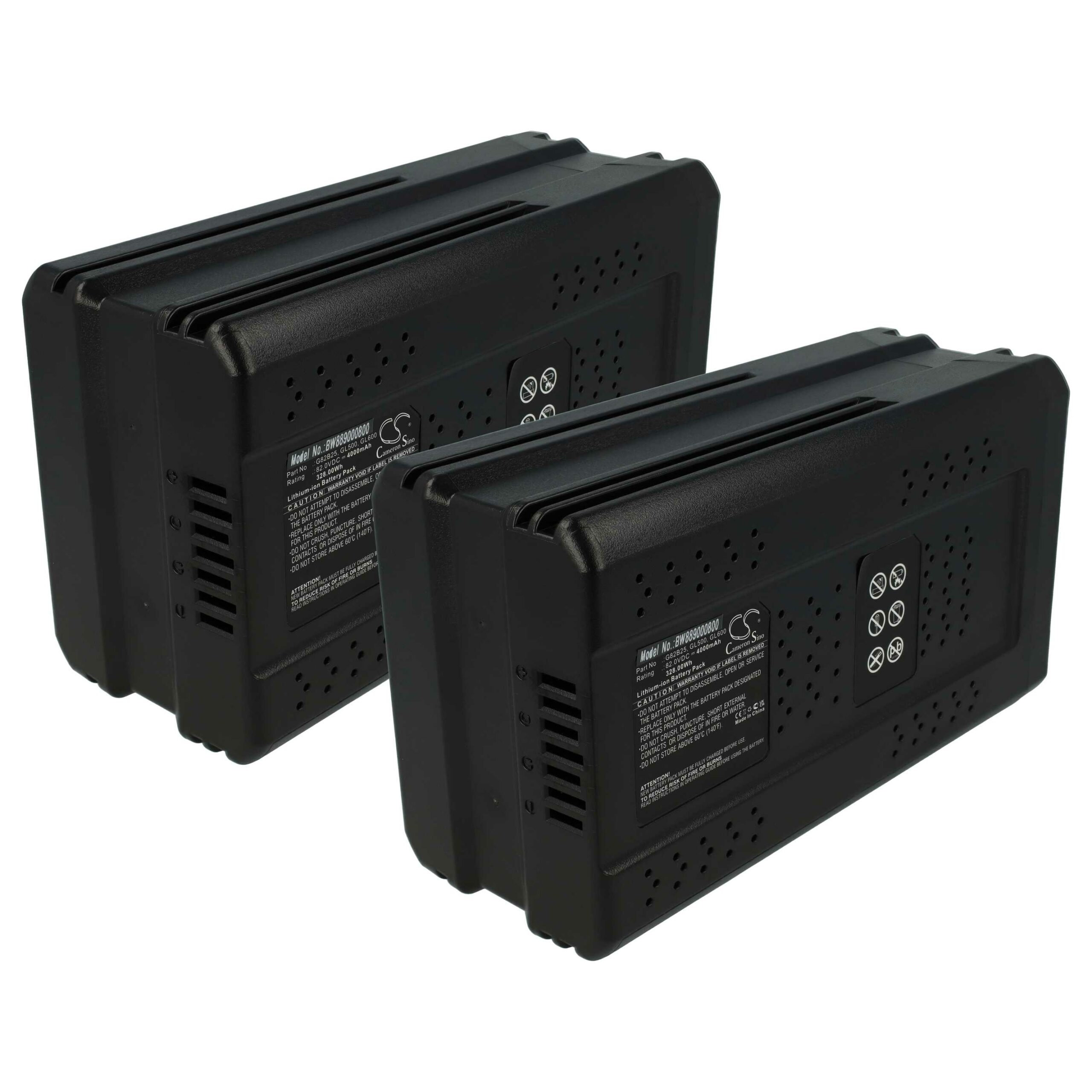 2x Bateria vhbw 82 V 4000 mAh Li-Ion para Cortadores Greenworks GL500, GL600, GL900, G82B25, GL250, GL400