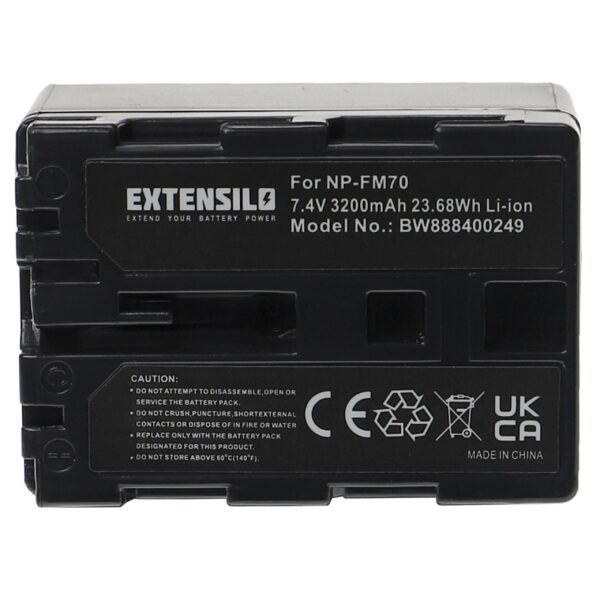Bateria EXTENSILO para Sony NP-FM55H, NP-QM51, NP-FM91, NP-FM90, NP-FM70, NP-FM50, NP-FM30 - 3200mAh, 7.4V, Li-Ion
