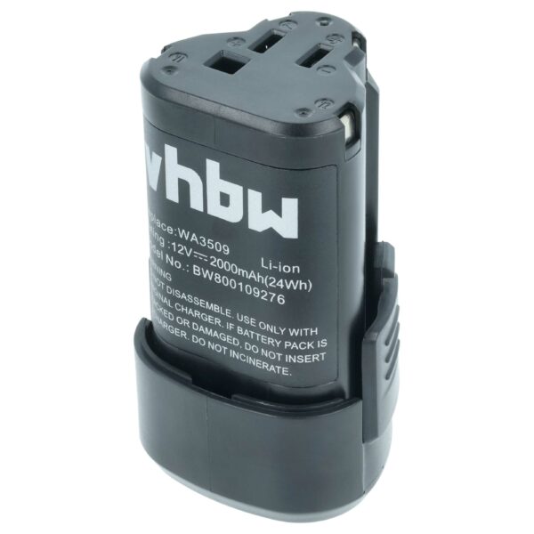 Bateria vhbw para Worx WA3503, WA3509, WA3505 - 12 V, 2000 mAh, Li-Ion