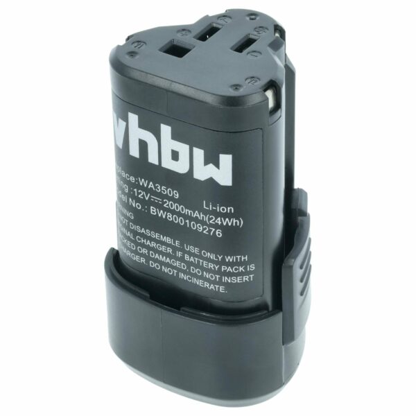 Bateria vhbw para Worx WA3503, WA3509, WA3505 - 12 V, 2000 mAh, Li-Ion