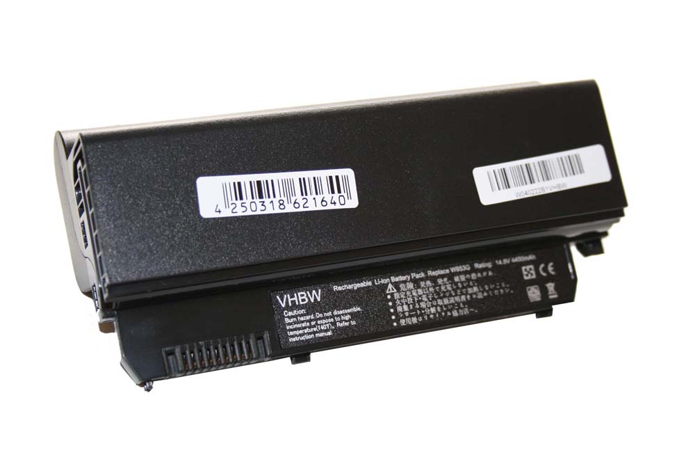 Bateria vhbw para portáteis Dell D044H, W953G, 312-0831 - 4400 mAh 14.8 V