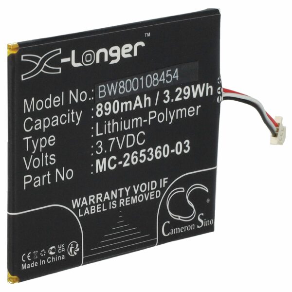 Bateria vhbw para Amazon Kindle - Substitui MC-265360-03 - 890 mAh 3.7 V Li-polymer