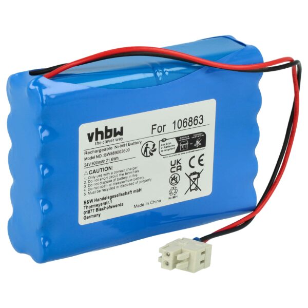 Bateria para Operador de Portão Deslizante Geze 25020, 106863, 20KR15/48 - 0,9 Ah 24 V NiMH
