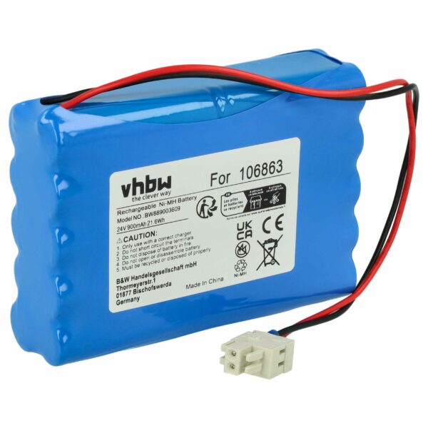 Bateria para Operador de Portão Deslizante Geze 25020, 106863, 20KR15/48 - 0,9 Ah 24 V NiMH