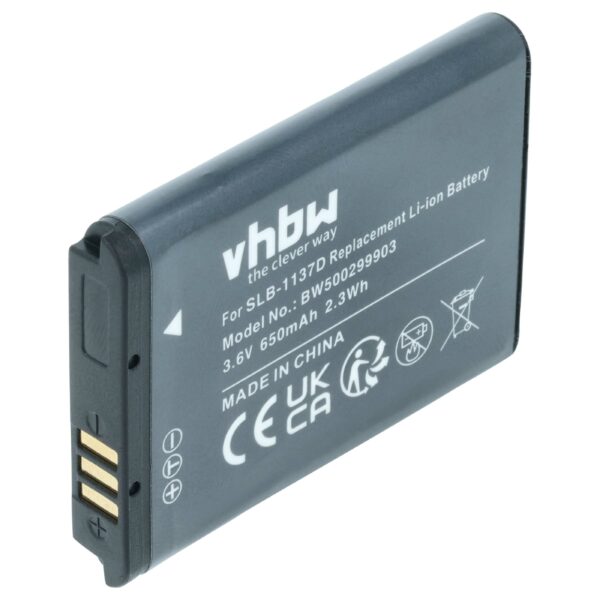 Bateria vhbw SLB-1137d para Samsung - 750mAh, 3.6V, Li-Ion