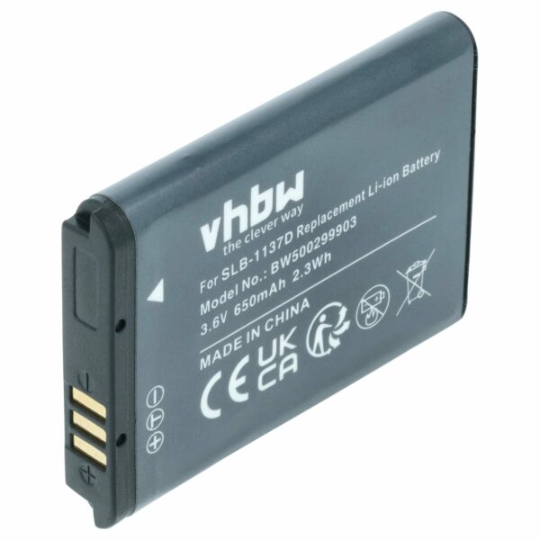 Bateria vhbw SLB-1137d para Samsung - 750mAh, 3.6V, Li-Ion