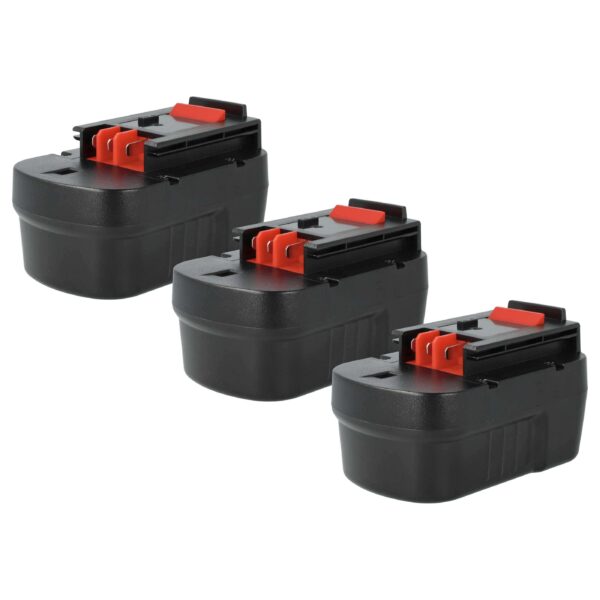 Pack de 3 Baterias vhbw 14.4V 3000mAh NiMH para Black & Decker A14