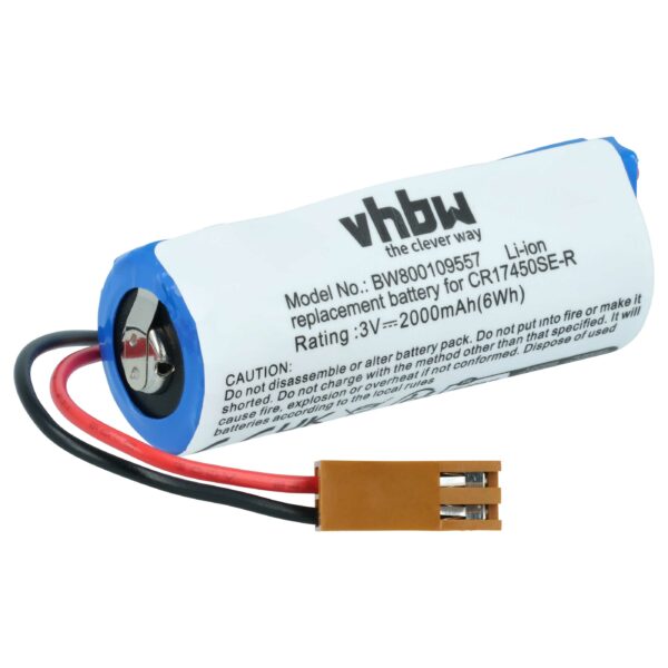 Bateria de Substituição para Controlador Industrial vhbw A02B0200K102 - 2000mAh 3V Li-Ion