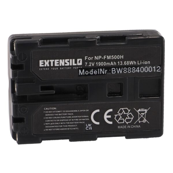 Bateria EXTENSILO NP-FM500H para Sony e Hasselblad - 1900mAh, 7.2V, Li-Ion