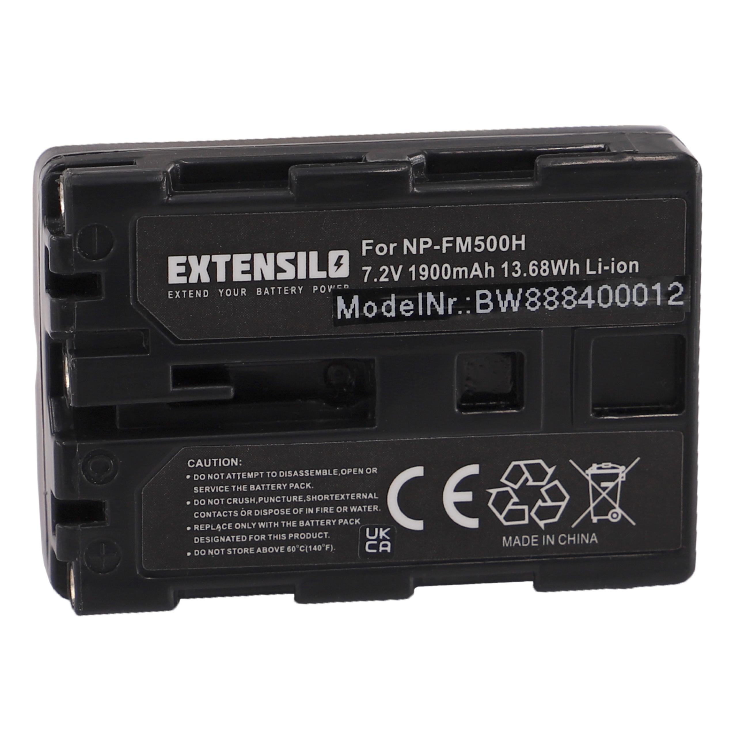Bateria EXTENSILO NP-FM500H para Sony e Hasselblad - 1900mAh, 7.2V, Li-Ion