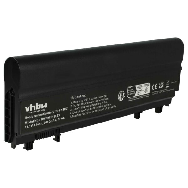 Bateria vhbw para Portátil Dell 0FT69, 045HHN, 0K8HC, 0FT6D9, 0M7T5F, 0NVWGM - 6600 mAh 11.1V Li-Ion