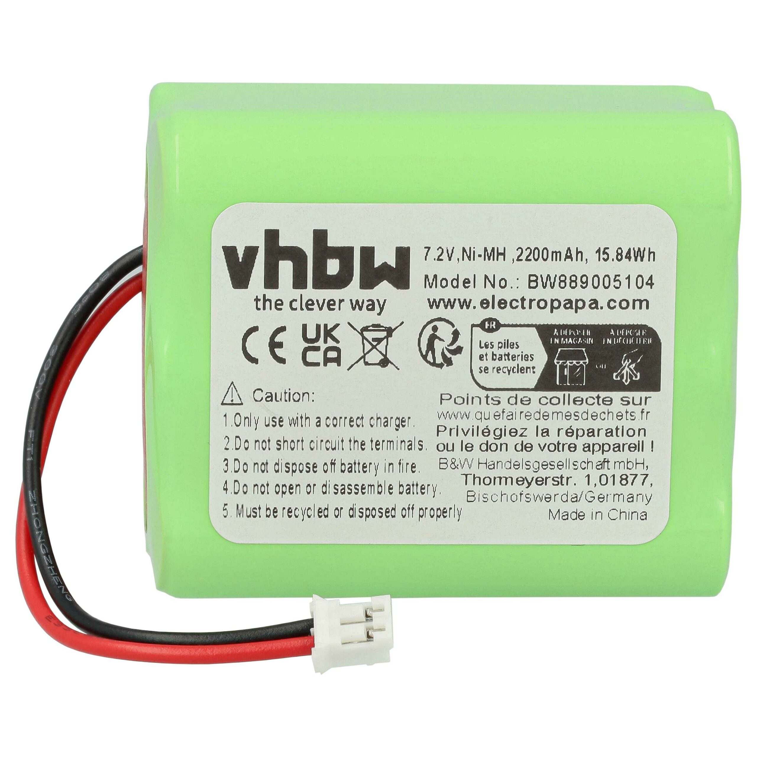 Bateria vhbw NiMH 7.2V 2200 mAh para Ape Labs LED Spot Light - Pack 4x - Image 3