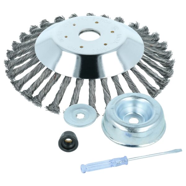 Escova de Metal para Limpeza de Terraços vhbw - Ø 20 cm - Compatível com Dolmar, Honda, Kawasaki, Makita e Outras