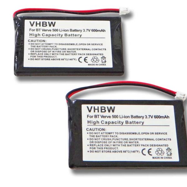 2x Bateria substitui LZ423048, HI-D6 BT para telefone fixo Grundig - 600 mAh 3.7 V Li-Ion