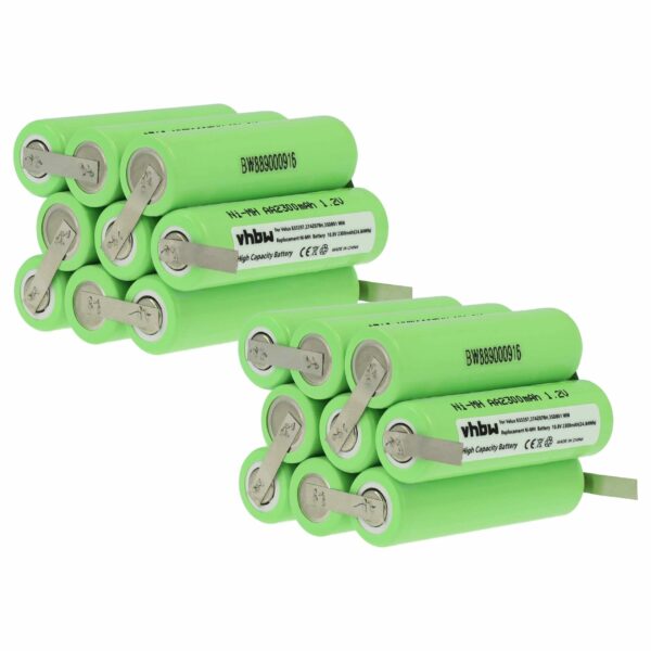Bateria vhbw 2x 2300 mAh 10.8 V NiMH para Persiana Velux (replaces 833297, 27AZ07BH, 3SD B01 WW)