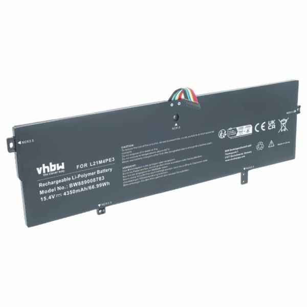 Bateria vhbw para Lenovo IdeaPad YOGA 7, Li-Polymer, 15.4V, 4350 mAh (substitui L21M4PE3)