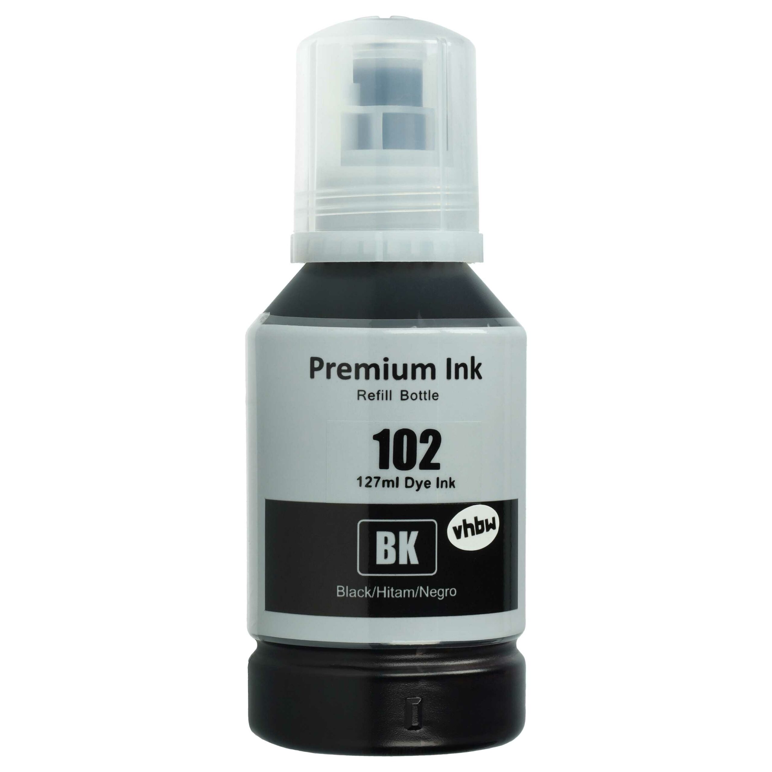 Tinta Reabastecível Preta vhbw para Impressoras Epson - 127 ml (Substitui C13T03R140, 102)