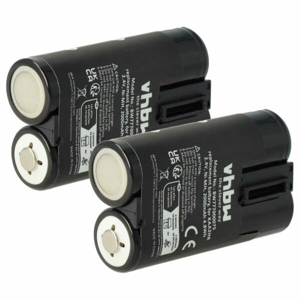 2x Bateria vhbw substitui Kodak KAA2HR - 2000mAh, 2.4V, NiMH