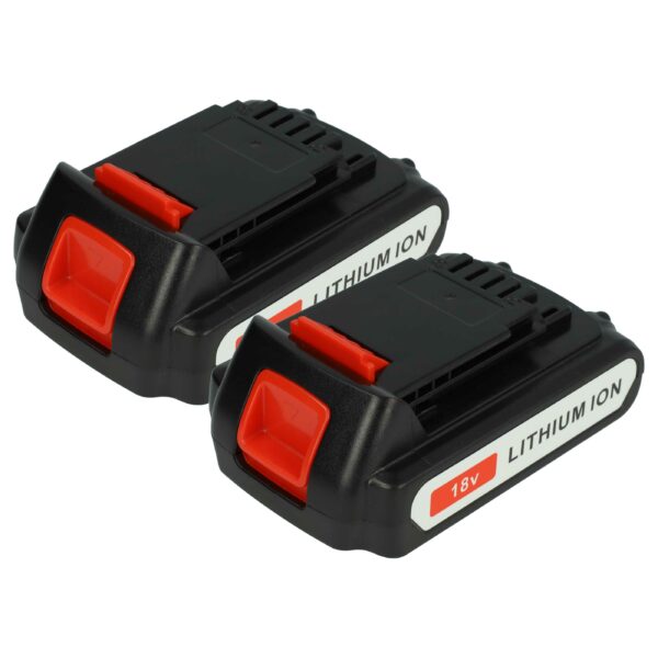 2x Bateria vhbw para Black & Decker BL1318, BL1518, BL1518-XJ - 1500 mAh, 18 V, Li-Ion