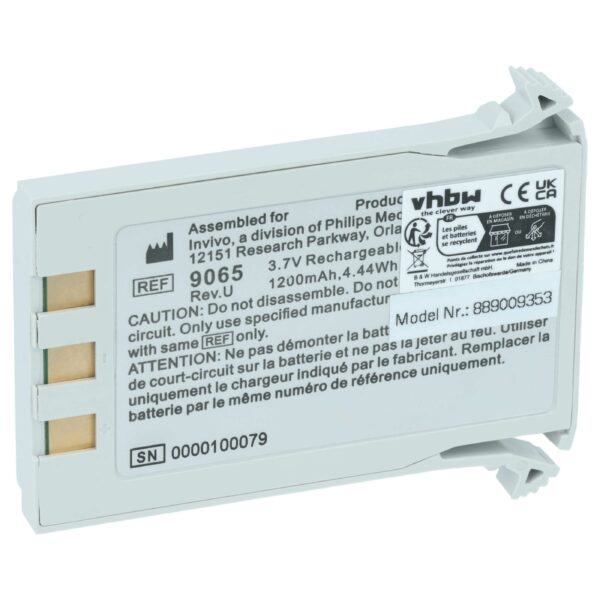 Bateria vhbw para Equipamentos Médicos Philips 989803152881, M6480 - 1200 mAh 3.7 V Li-Ion