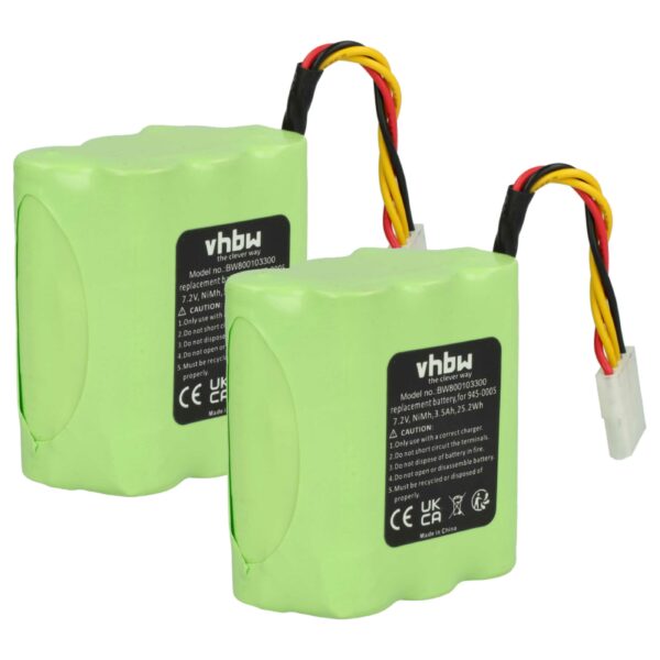 2x Bateria vhbw para Neato 945-0006, 945-0065, 945-0005 - 3500mAh, 7.2V, NiMH