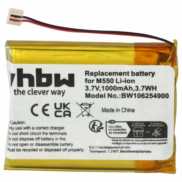 Bateria vhbw para Palm IA1TA16A0, IA1T923A0, GA1W922A2, GA1W918A2 - 1000 mAh 3.7 V Li-Ion