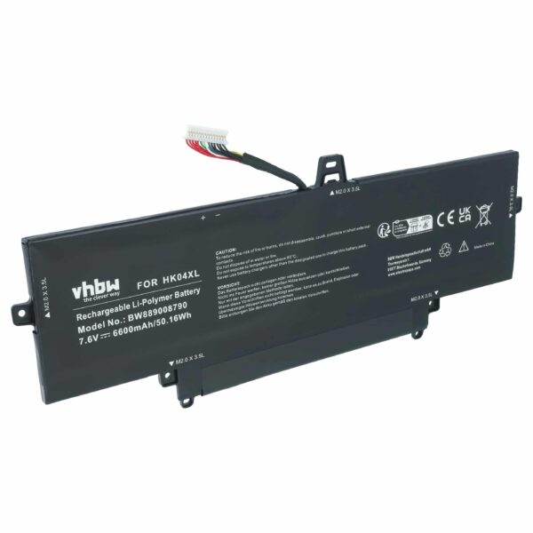 Bateria vhbw para HP EliteBook 1030 G7 - Substitui HK04XL, Li-Polymer, 7.6 V, 6600 mAh