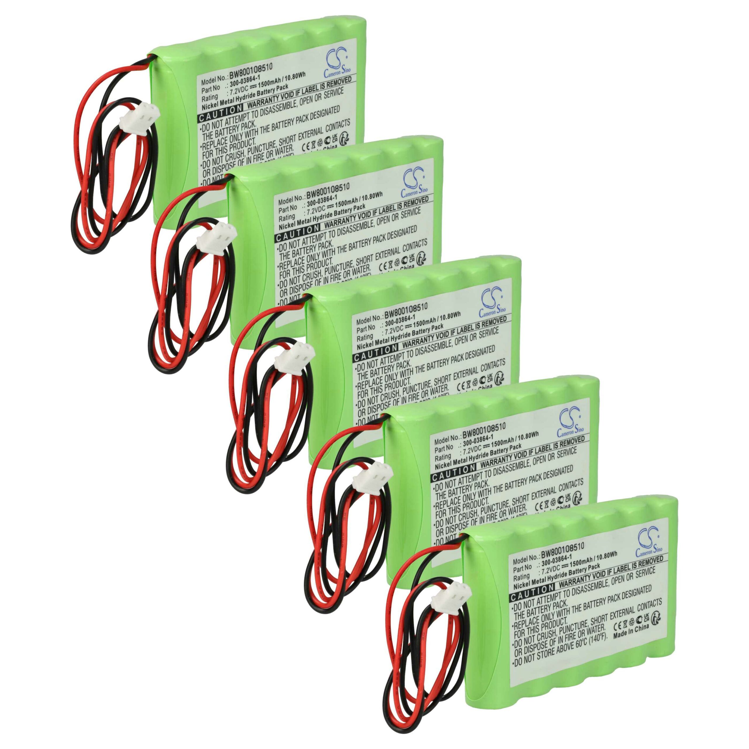 Bateria vhbw 5x para Scanners Bentel BW-B72K - 1500mAh, 7.2V