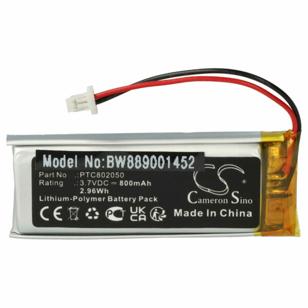 Bateria vhbw para Auscultadores Sena XK701953, PTC802050 - 800 mAh 3.7 V Li-polímero