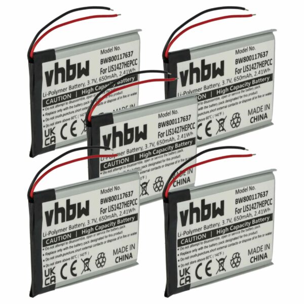Bateria vhbw 650 mAh 3.7V Li-polymer para auscultadores Plantronics e Sony (substitui PR-423350)