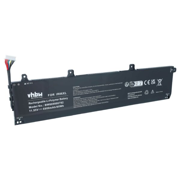 Bateria vhbw para HP ZBook Power G7 (Substitui IR06XL) Li-Polymer 11.55V 6900mAh