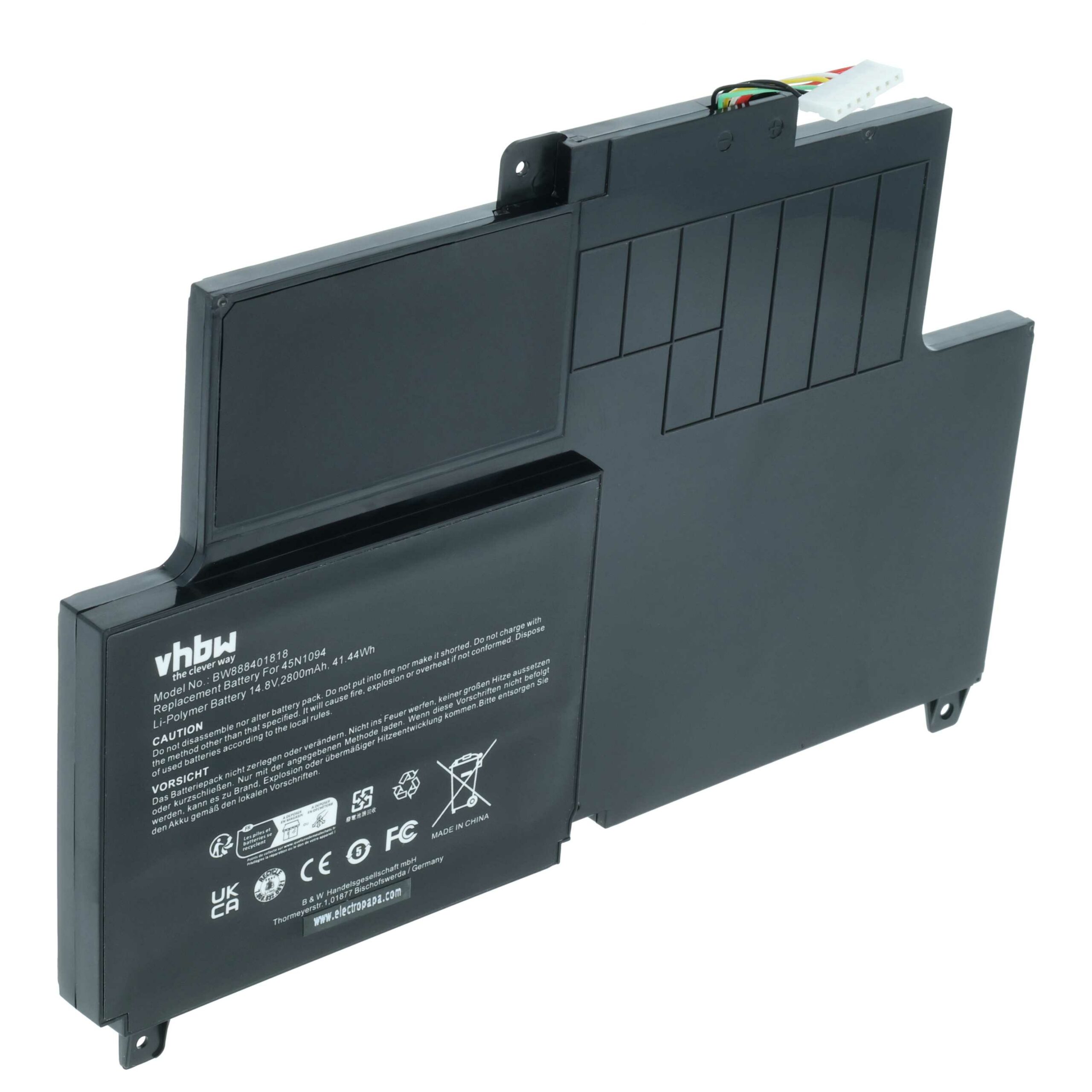 Bateria vhbw para Lenovo 45N1095, 45N1094, 45N1093, 45N1092 - 2800 mAh 14.8 V Li-polymer