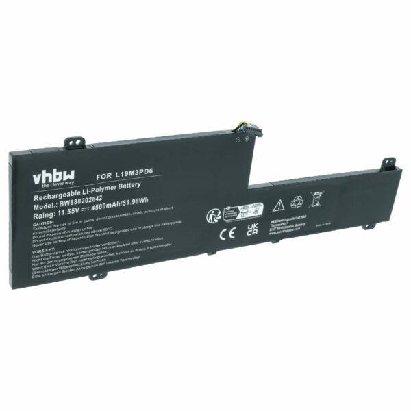 Bateria para Portátil Lenovo vhbw - 4500 mAh 11.55 V Li-polymer (L19C3PD6, L19D3PD6, L19L3PD6, 5B10X49072)