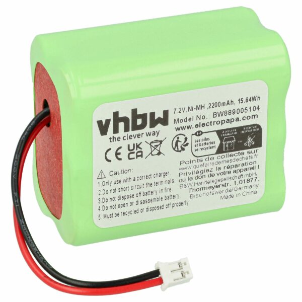 Bateria NiMH 7.2 V 2200 mAh para Ape Labs LED Spot Light vhbw