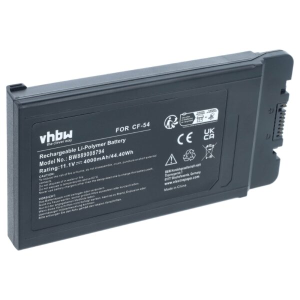 Bateria vhbw para Panasonic Toughbook CF-54 (4000 mAh, 11.1 V, Li-Polímero)