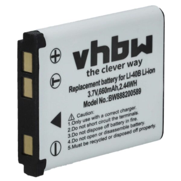 Bateria vhbw para BenQ DLI216 - 660mAh, 3.7V, Li-Ion