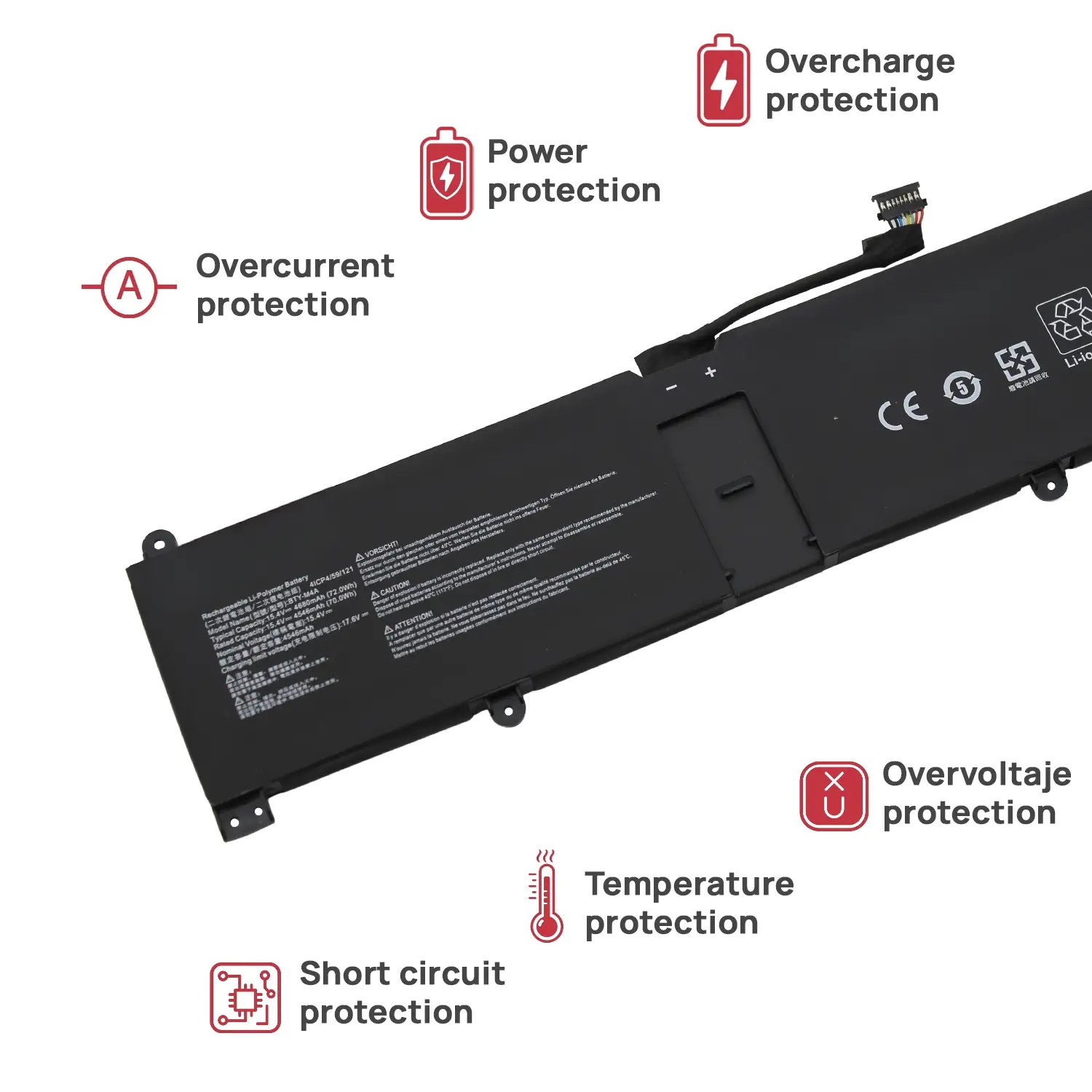 Bateria BTY-M4A para Portátil MSI Summit E14 Flip EVO A12MT - 15.4V, 4680mAh, Li-Polymer - Image 4