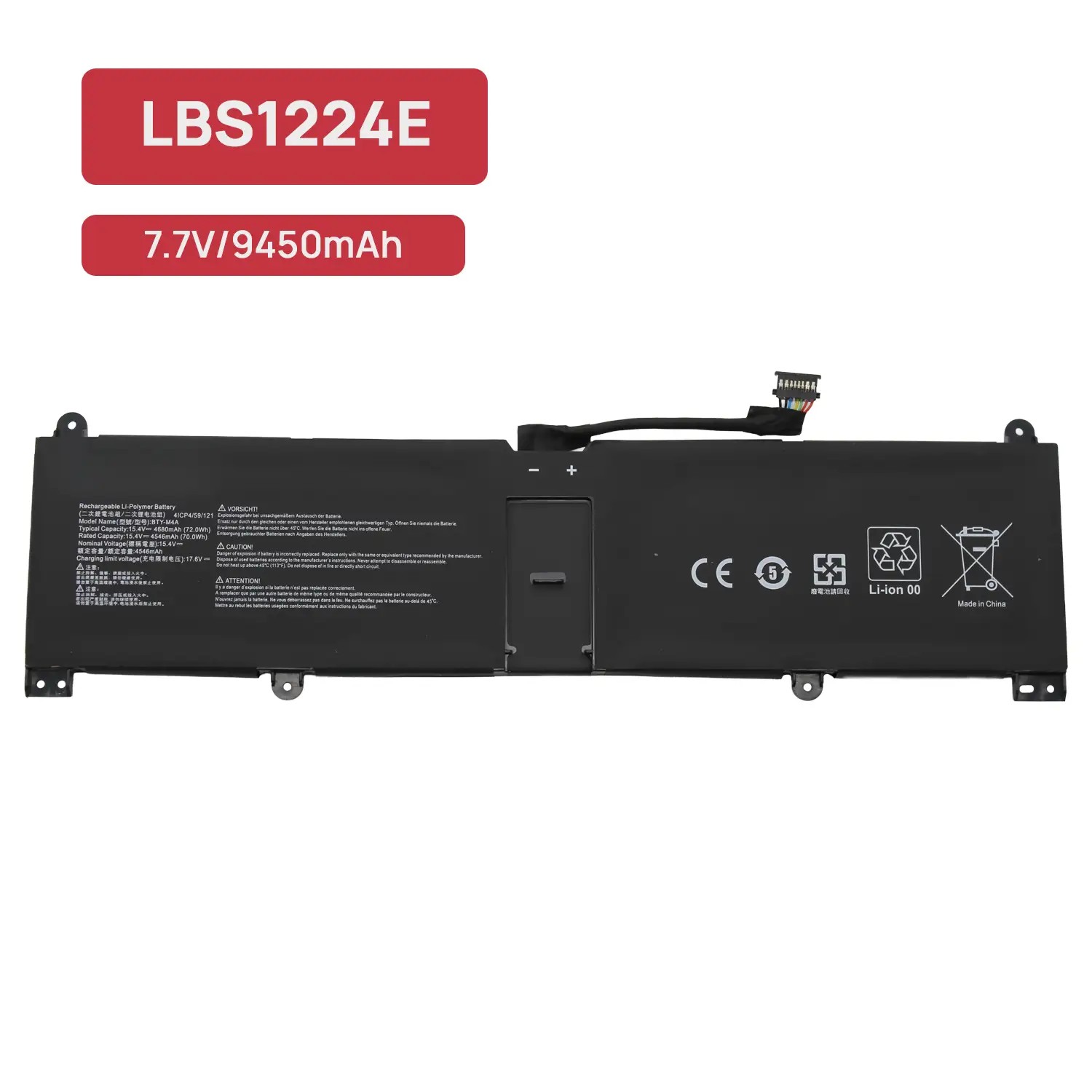Bateria BTY-M4A para Portátil MSI Summit E14 Flip EVO A12MT - 15.4V, 4680mAh, Li-Polymer - Image 2