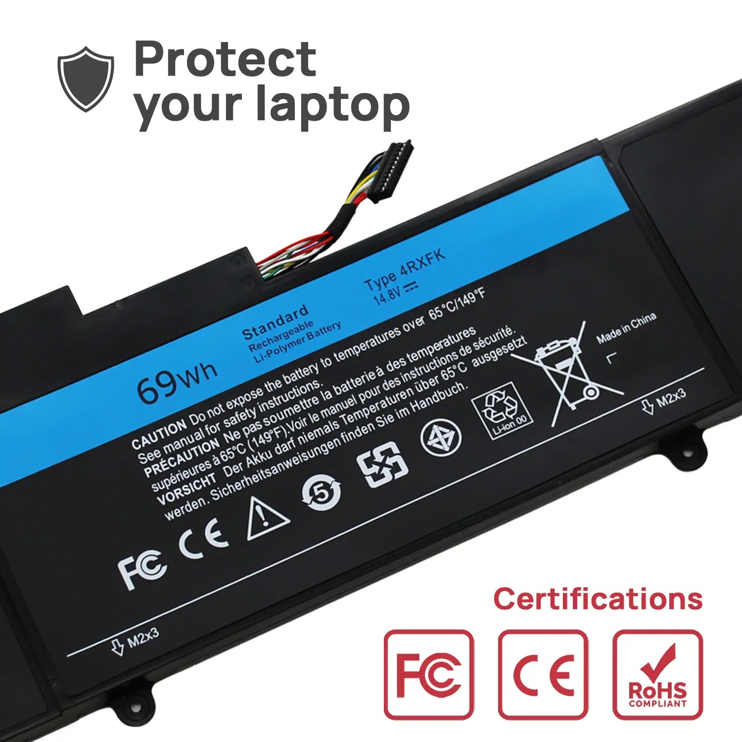 Bateria para Portátil Dell XPS 14 L421X, Ultrabook, L142X - 14.8V, 4662mAh - P/N 4RXFK, C1JKH - Image 5