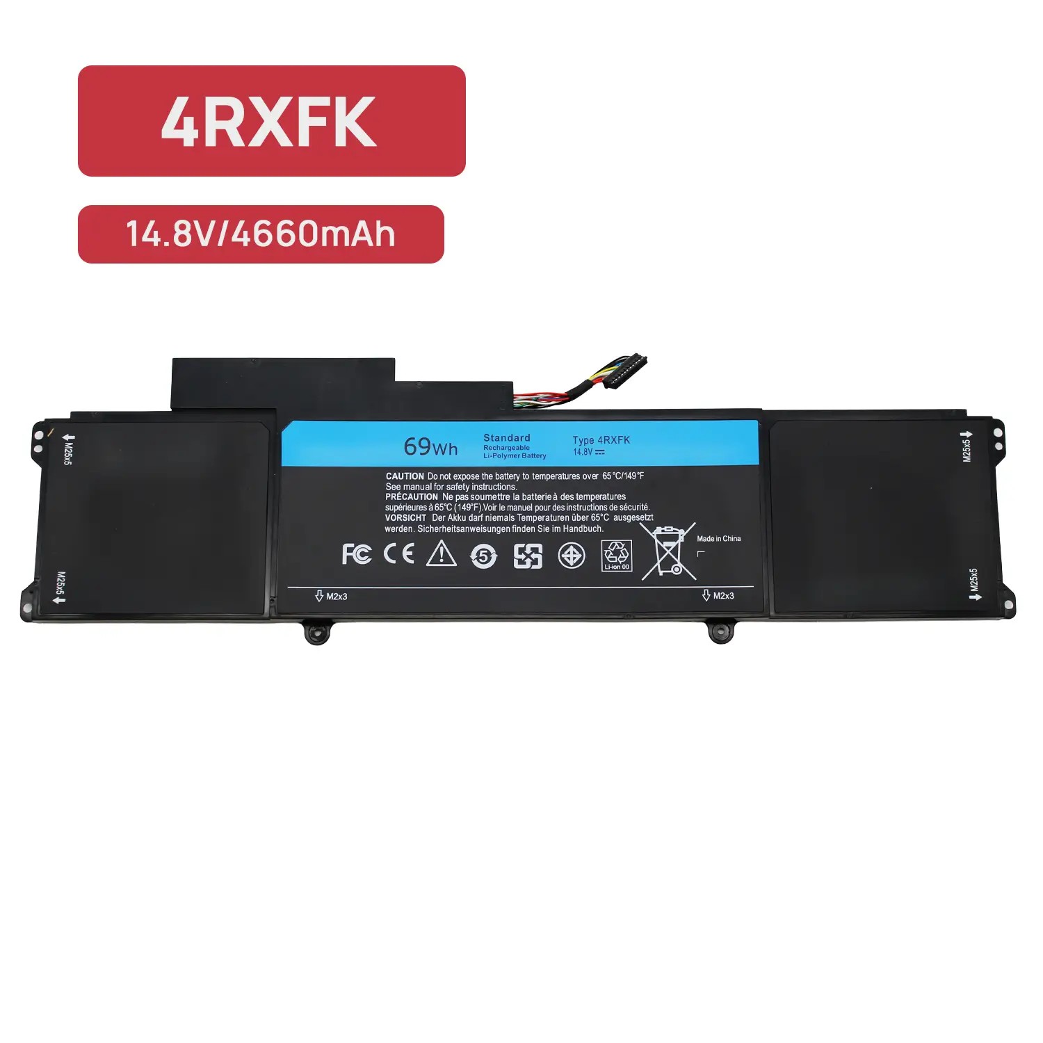 Bateria para Portátil Dell XPS 14 L421X, Ultrabook, L142X - 14.8V, 4662mAh - P/N 4RXFK, C1JKH - Image 2