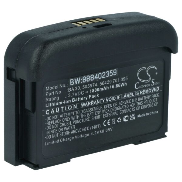 Bateria vhbw para sistema sem fios Sennheiser 505974, BA 30 - 1800 mAh 3.7 V