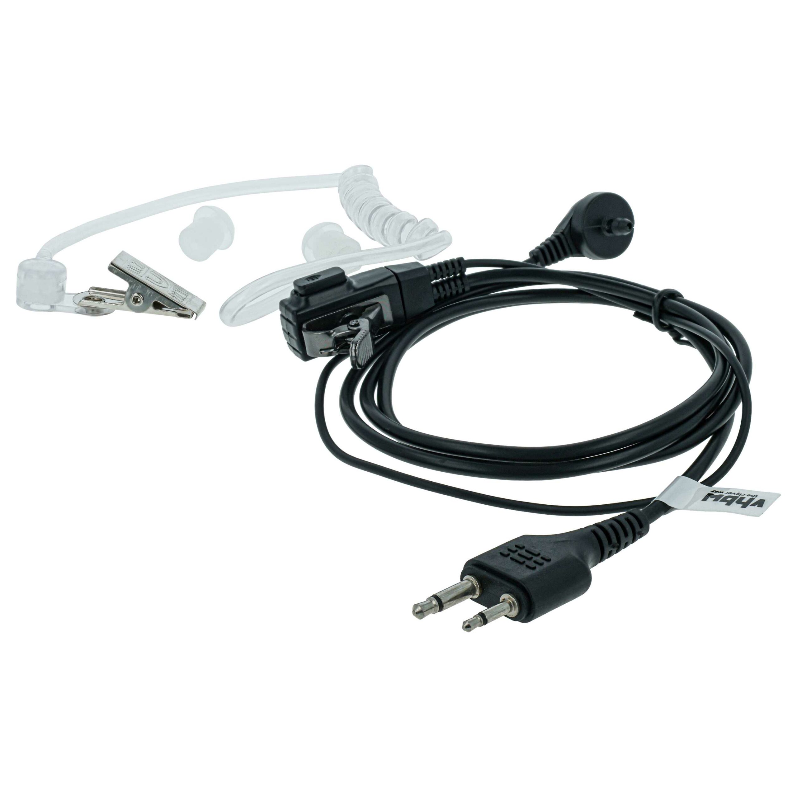Kit Auricular de Segurança vhbw 5x para Icom IC-24AT - Microfone PTT + Clipe + Cabo Fónico - Image 2