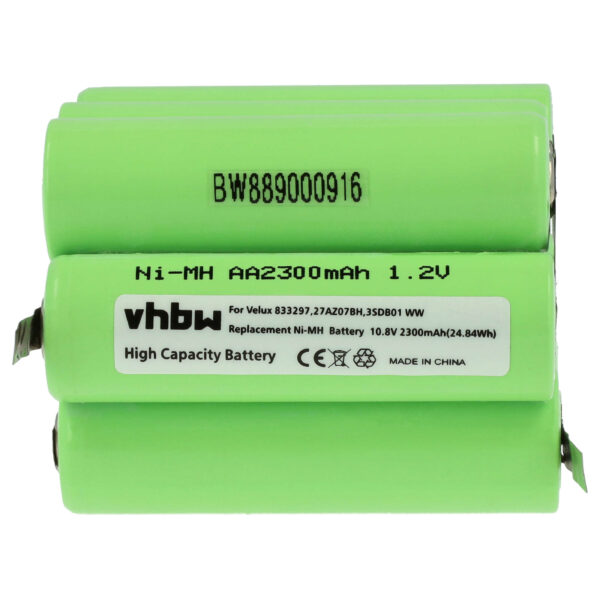 Bateria vhbw para Persiana Velux - 2300 mAh 10.8V NiMH (833297, 27AZ07BH, 3SD B01 WW)