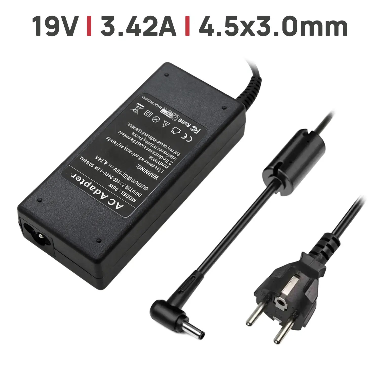 Carregador para Portátil ASUS Chromebook C200 C300 UX305FA 65W 3.42A 4.5x3.0mm | PN: 0A001-00051300