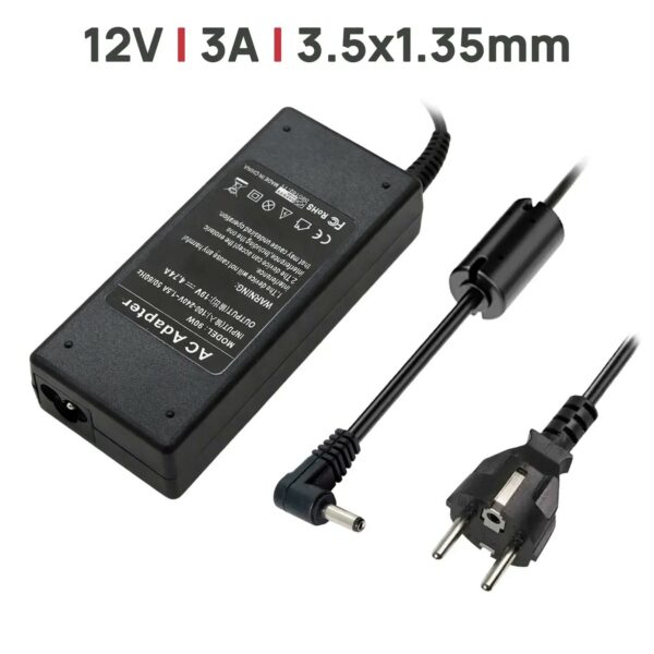 Carregador Portátil Medion Akoya S2211 S2217 S2218 - 12V 3A 24W Conector 3.5x1.35mm