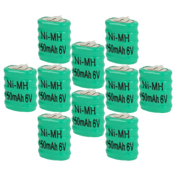 Bateria Recarregável Tipo 5/V150H 6V 150mAh NiMH com 3 Pinos - Pack de 10 Unidades vhbw