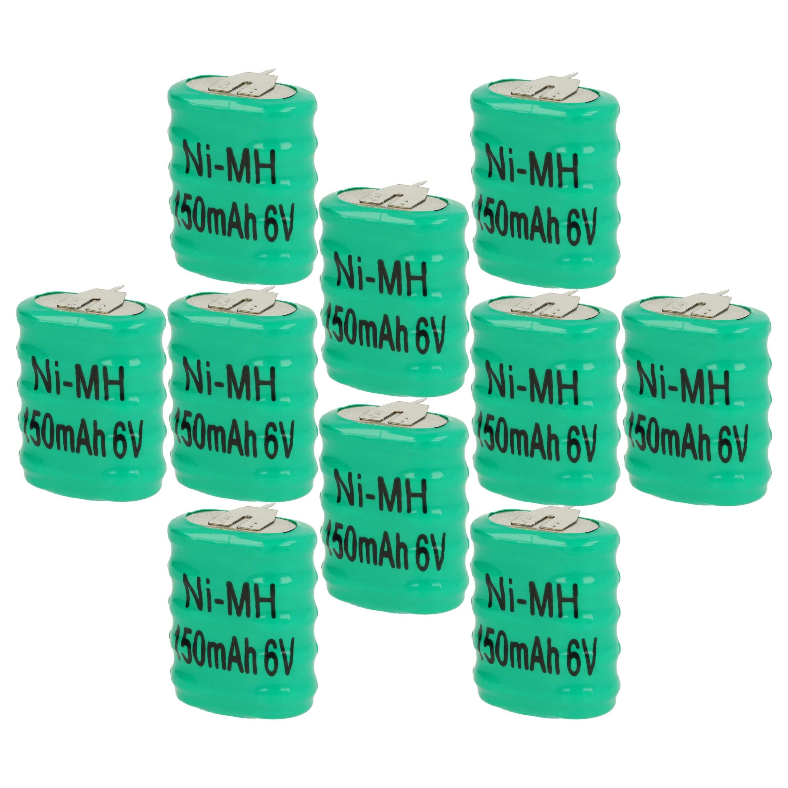 Bateria Recarregável Tipo 5/V150H 6V 150mAh NiMH com 3 Pinos - Pack de 10 Unidades vhbw