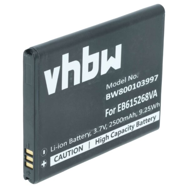 Bateria vhbw para Samsung Galaxy Note - 2500 mAh 3.7 V Li-Ion (substitui EB615268VK, EB615268VABXAR, EB615268VA)