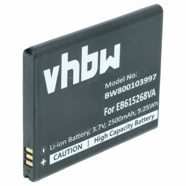Bateria vhbw para Samsung Galaxy Note - 2500 mAh 3.7 V Li-Ion (substitui EB615268VK, EB615268VABXAR, EB615268VA)