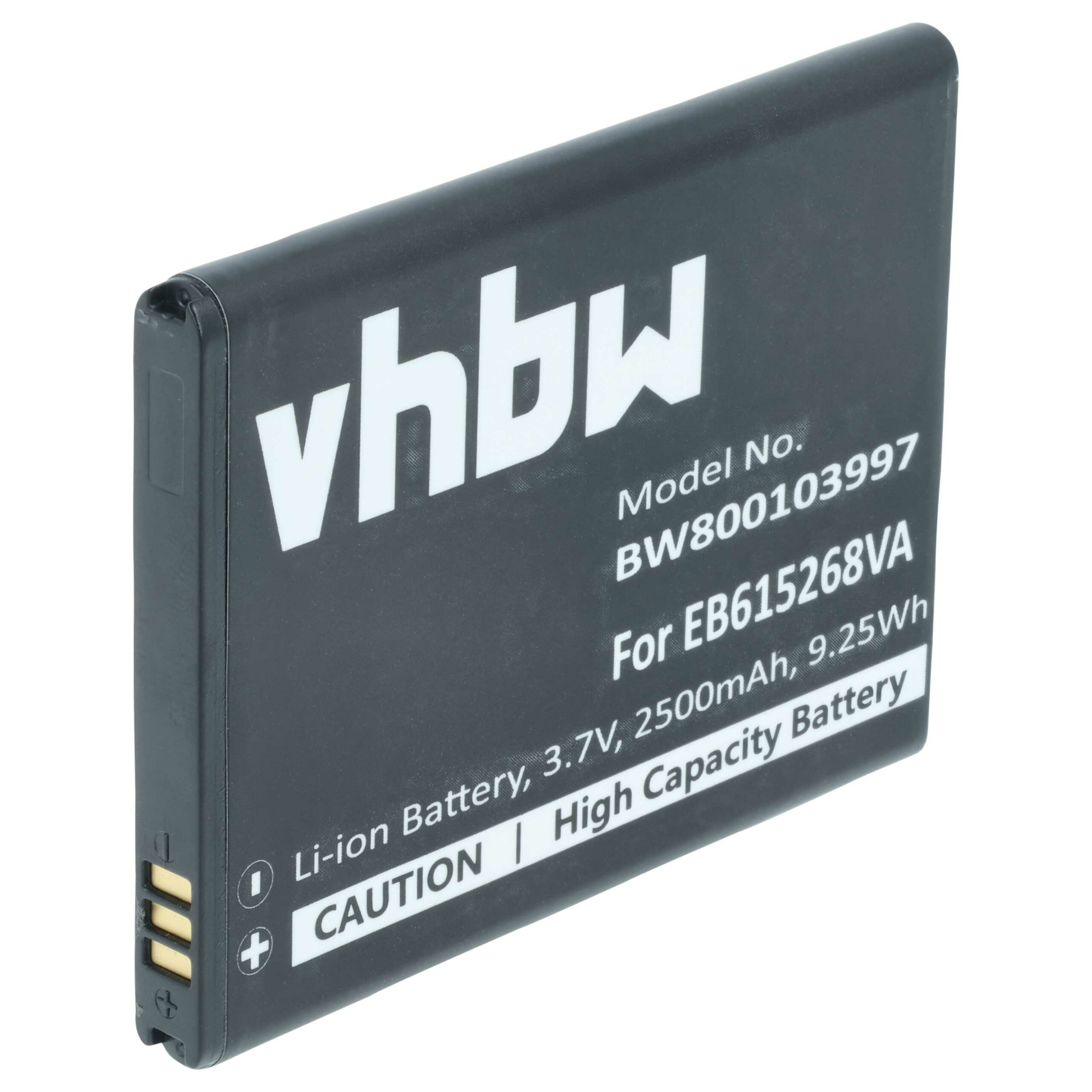 Bateria vhbw para Samsung Galaxy Note - 2500 mAh 3.7 V Li-Ion (substitui EB615268VK, EB615268VABXAR, EB615268VA)